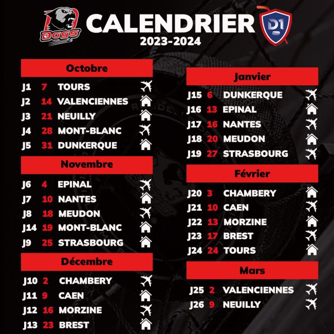 Calendrier DOGS 23 24